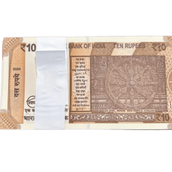 Alternative view of New Bundle of 10 Rupees 2025 Year 100 Notes Serial Wise