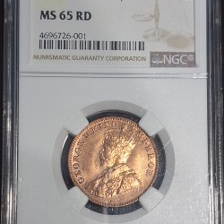 ONE QUARTER ANNA 1926 MS 65 NGC GRADED COIN