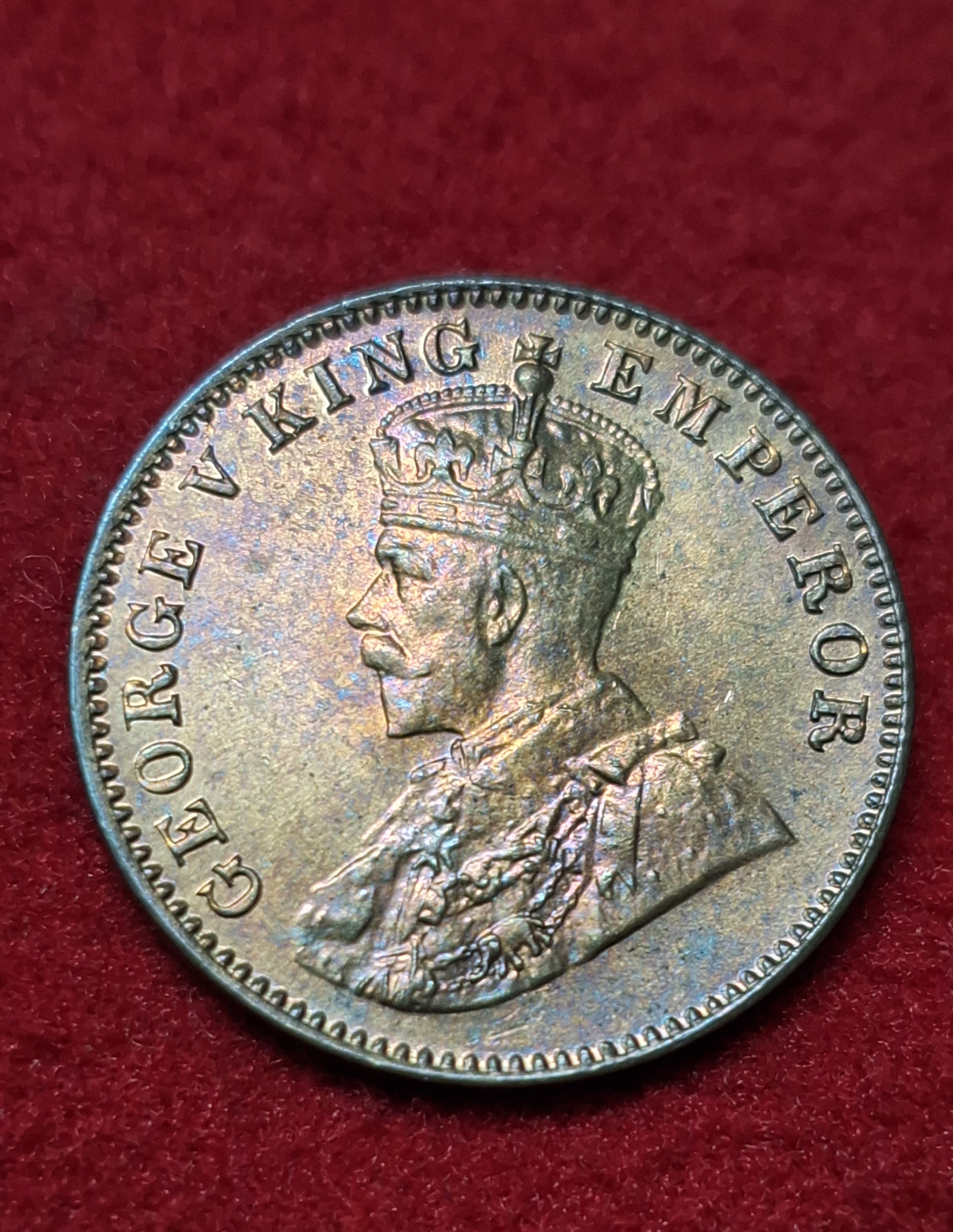 ONE QUARTER ANNA 1936 GEORGE V KING EMPEROR COIN