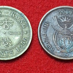 Alternative view of 2 FOREIGN COIN SET HONG KONG 10 CENTS AND SOUTH AFRICA 5 CENTS COIN
