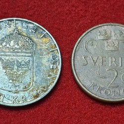 Alternative view of SWEDEN 2 COINS 1 KRONA , 2 KRONOR COIN