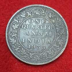 ONE QUARTER ANNA 1933 GEORGE V KING EMPEROR COIN