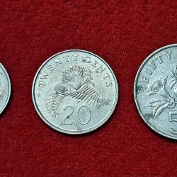 SINGAPORE 3 COIN SET 10,20,50 CENTS