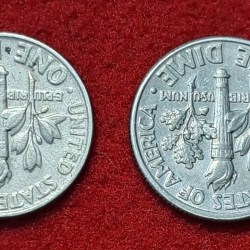 Alternative view of UNITED STATE 1 DIME 2 COIN SET 1977,1991