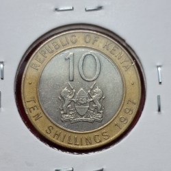 Alternative view of KENYA 10 SHILLING COIN BIMETALIC COIN