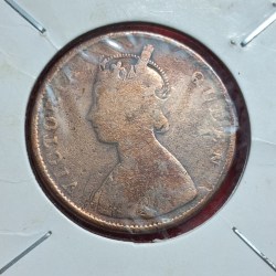 Alternative view of HALF ANNA 1862 VICTORIA QUEEN COIN
