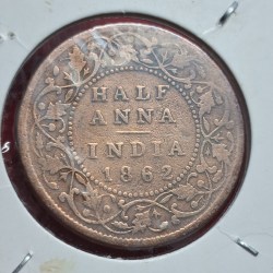 HALF ANNA 1862 VICTORIA QUEEN COIN