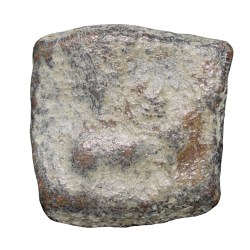 Lead Coin of Western Kshatrapa - Rudrasena III? (3rd Cen. AD) with Bull/3-Arched Hill
