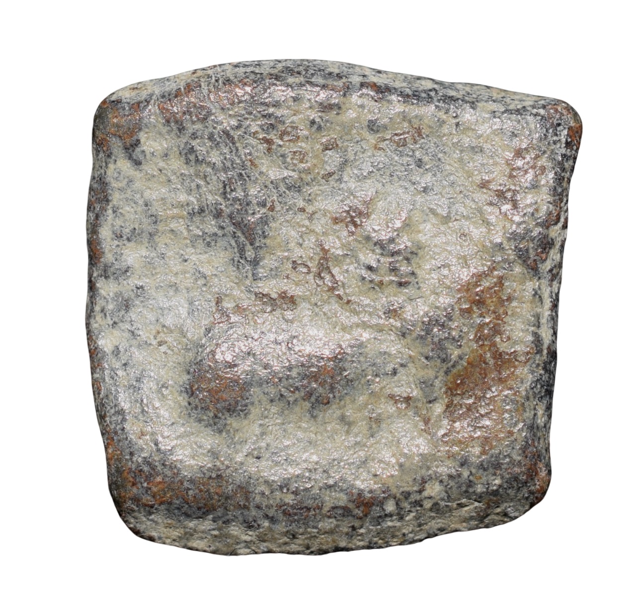 Lead Coin of Western Kshatrapa - Rudrasena III? (3rd Cen. AD) with Bull/3-Arched Hill