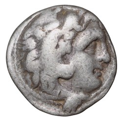 Silver Drachma of Kingdom of Macedonia In the Name of Alexander III (336 - 323 BC) Extremely Rare