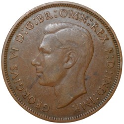 Alternative view of Bronze Penny of George VI (AD 1948) from United Kingdom