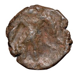 Copper Fractional Coin of Vasudev(AD 190-230) of Kushan Dynasty Shiv & Nandi Type