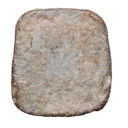 Alternative view of Lead Coin of Western Kshatrapa - Rudrasena III? (3rd Cen. AD) with Brahmi Legends above 3-Arched Hill Rare