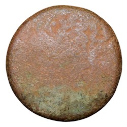 Alternative view of Copper 2/3 Gani of Amir Barid Shah (AD1504-42) of Bidar Sultanate Counter-Struck Type