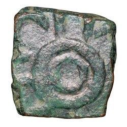 Alternative view of Copper Paisa of Makrai State (17th - 18th Cen. AD) with Trishul & Arrow/Linga Type Design Rare Unlisted Variety