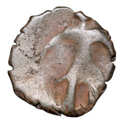 Copper Fractional 1/4 Drachma of Vasudev(AD 190-230) of Kushan Dynasty Shiv & Nandi Type