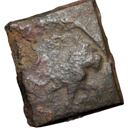 Copper Coin of Pre-Satavahana (2nd Cen. BC) from Vidarbha with Lion/Elephant