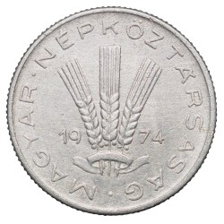 Aluminium 20 Filler of Hungary (AD 1974) with Three wheat stalks divide year