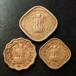 Alternative view of REPUBLIC INDIA BULL COIN set 1954 year 2 AANA 1 AANA 1/2 AANA EXCELLENT CONDITION as image Same and similar piece available