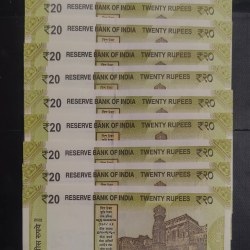 Alternative view of Reserve Bank of India.🏛️🏛️ HOLY NUMBER 20 Rupees ending 786 💎 GEM UNC CONDITION. 💎 SHIPPING CHARGES EXTRA 10 piece given Same and similar piece available