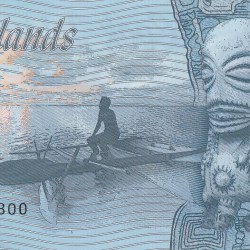 Polymer Note of Cook Islands 3 Dollars Unc Rare