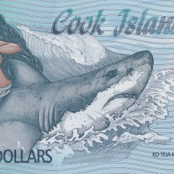 Alternative view of Polymer Note of Cook Islands 3 Dollars Unc Rare