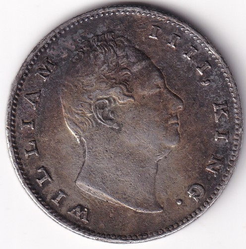 R.S Incuse William One Rupee 1835 East India Company Silver EX Rare Coin