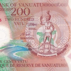 AB prefix 200 Vatu of Vanuatu Polymer Note Unc