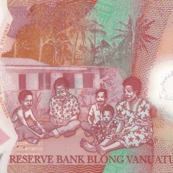 Alternative view of AB prefix 200 Vatu of Vanuatu Polymer Note Unc