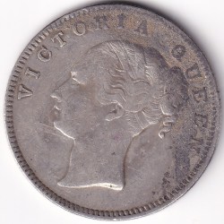 Alternative view of One Rupee East India Company 1840 Continuous Legend Madras Mint S Incuse on Neck Silver Coin