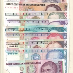 PERU 11 Different Bank Unc Notes Collection Very Rare