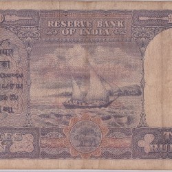 Alternative view of Burma Overprint British India 10 Rupees George VI Front Face Rare Note #3