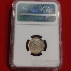 Alternative view of 1/4 RUPEE 1918 CALCUTTA MINT NGC GRADED MS 63