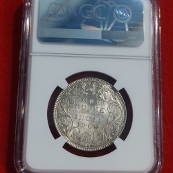 Alternative view of INDIA RUPEE VICTORIA EMPRESS YEAR 1900 BOMBAY MINT NGC GRADED MS 62