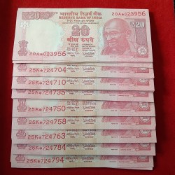20 Rs Old Rare STAR Notes Governor 100 Pcs Given Gem Unc Condition