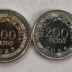 Alternative view of Colombia 5 pcs set gem unc 2 coin bymetalic beautiful set sku ( z 1306