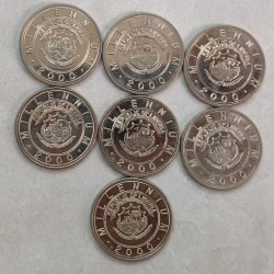 Alternative view of Liberia Five Dollars 7 Different commevrative unc coin set (sku z 1308)