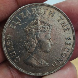 Alternative view of Bailiwick of Jersey Five shillings 1966 qween elizabeth crown size coin {Z1310)