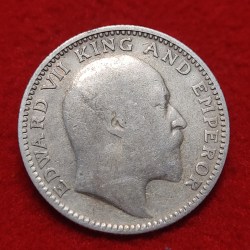 Alternative view of RARE HALF RUPEE SILVER EDWARD VII 1909 CALCUTTA MINT