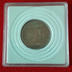 Ex Rare Coin Five Rs FSS Cross Coin 2007 Year Calcutta Mint Republic of India