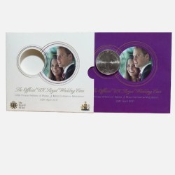 Rare The Official UK Royal Wedding Coin Prince William 5 Pounds Proof Coin 2011 Issue By Royal Mint UK