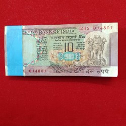 Ten Rs Ex Rare Peacock Full Bundle Governor RN Malhotra Republic of India 014801