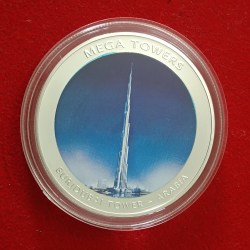 Alternative view of Republic of Mozambique South African Country Mega Towers Burj Kalifa Coin Arabia 2010 Year