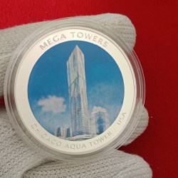 Republic of Mozambique South African Country Mega Towers Chicago Aqua Tower Coin USA 2010 Year