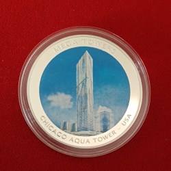 Alternative view of Republic of Mozambique South African Country Mega Towers Chicago Aqua Tower Coin USA 2010 Year