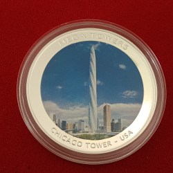 Alternative view of Republic of Mozambique South African Country Mega Towers Chicago Tower Coin USA 2010 Year
