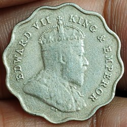 Edward vII one anna 1909 British India high grade Extermaly Rare coin # 9