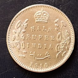 Silver British India King and emperor Edward VII year 1910 Denominaton 1/2₹ Same and similar piece available