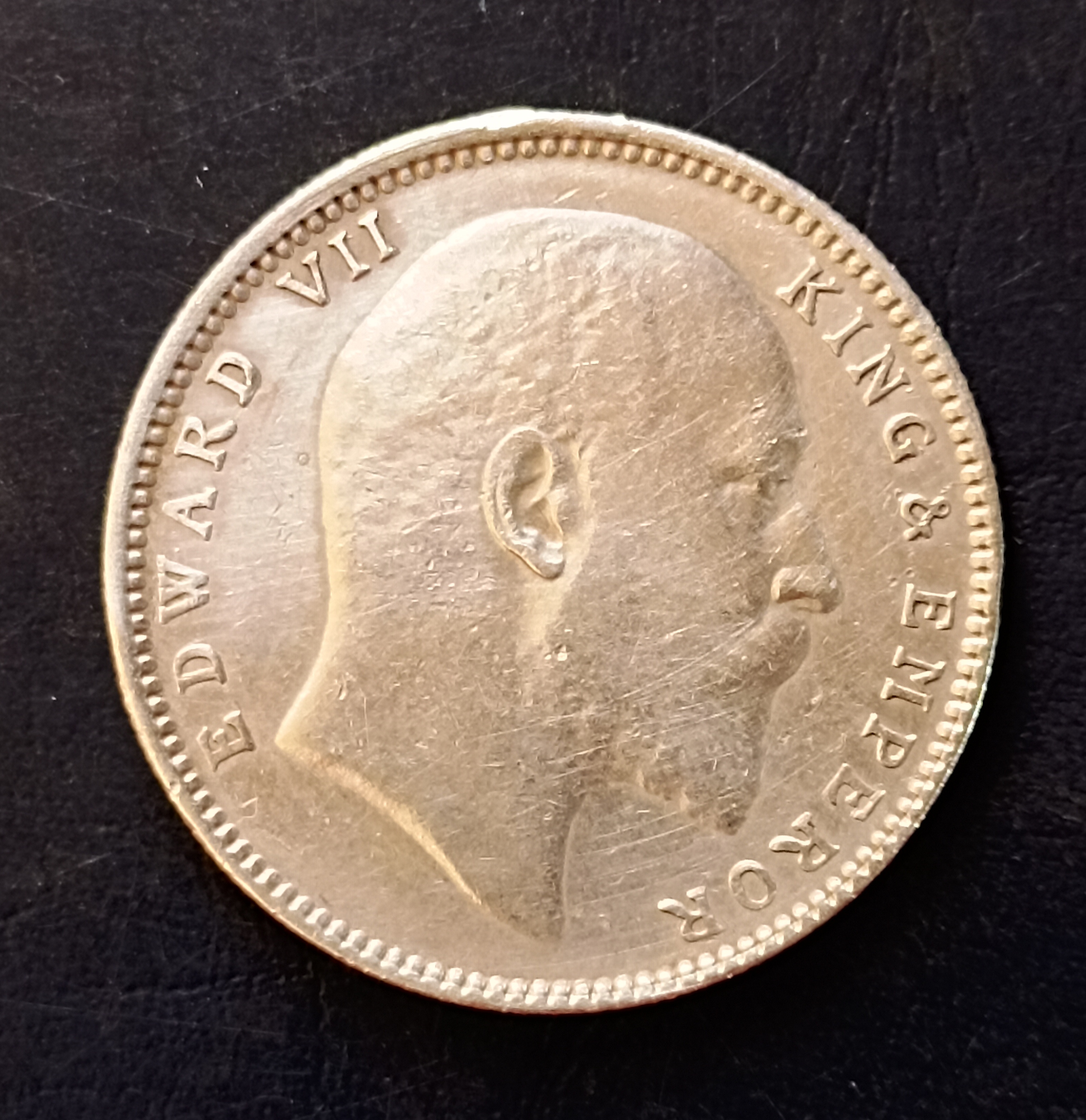 Silver British India King and emperor Edward VII year 1907 Denominaton 1 ₹ Same and similar piece available - Image 2