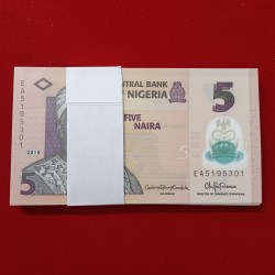 Alternative view of Five Naira Rare Full Polymer Bundle Gem Unc Condition Central Bank of NIGERIA